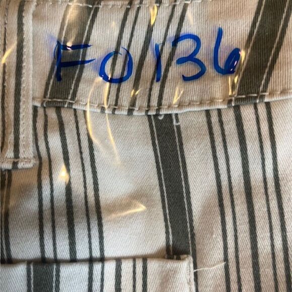 Forever 21 High Rise Flare Striped Pants Olive White Size Small Retro Boho - Picture 8 of 8